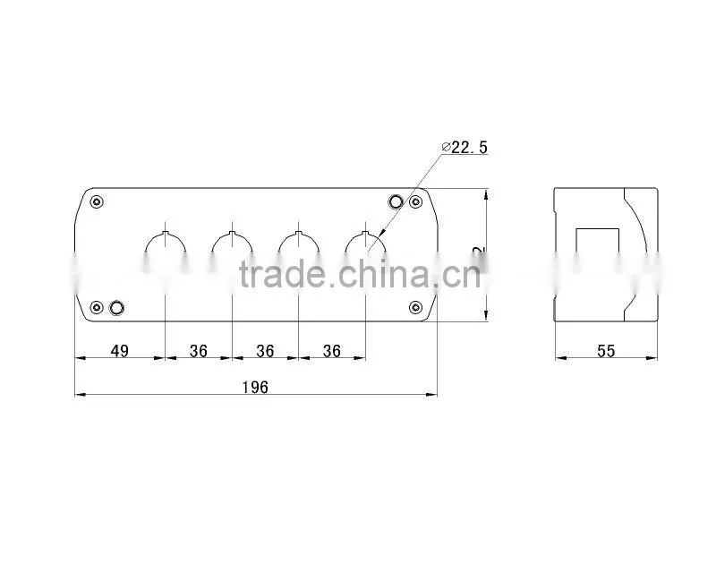 hot sale new electric lift push button control switch box/enclosure/parts LAY5-JNBOS 4 holes