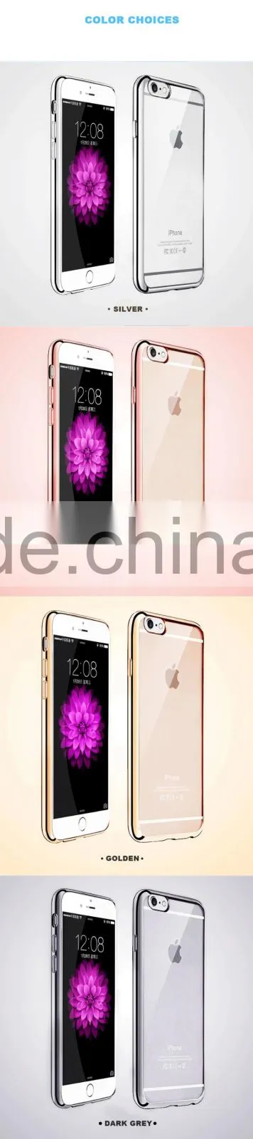 High quality accessories for iPhone 6 6s soft electroplating tpu cell phone cases