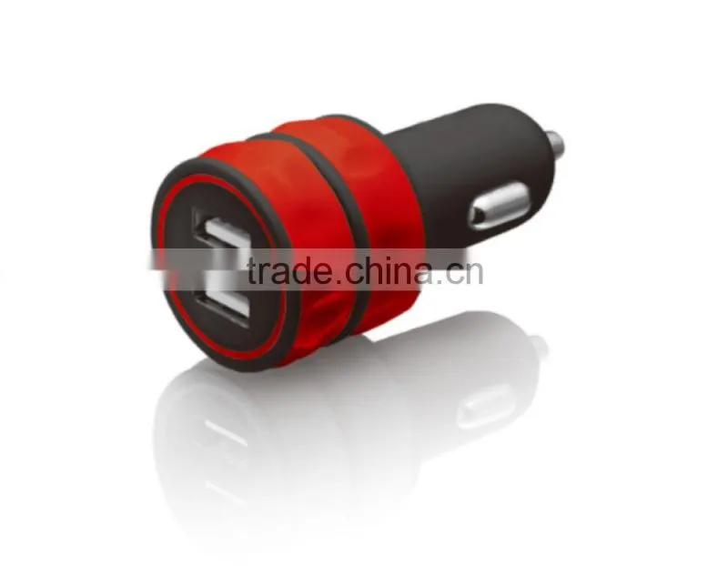 2.1/3.1Amp Dual USB Car Charger for Apple and Android Devices(Black)