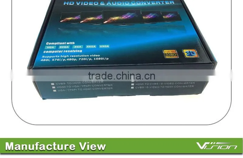 Generic PC DVD HDMI to VGA & Audio For HDTV CRT Video Converter Box Adapter 1080P New