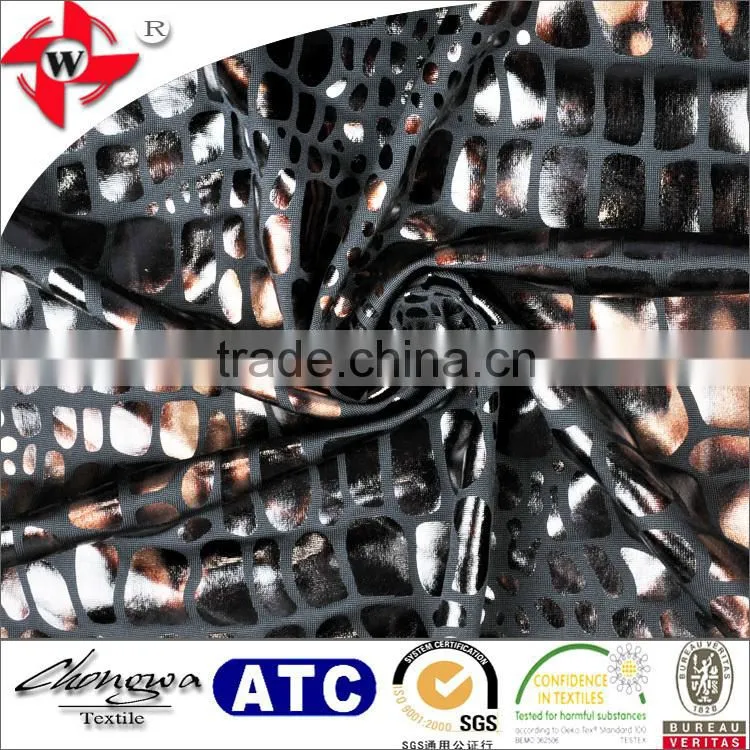 wholesale designer 95 polyester 5 elastane snakeskin leather look fabric
