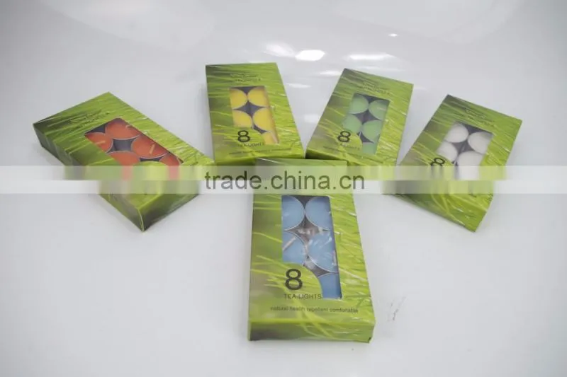 8pcs per set tealight candle, coloured and scented strawberry orma tealight candles