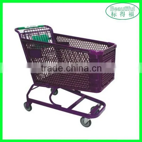 Hand Push Metal Shopping Cart/Trolley with Wheels