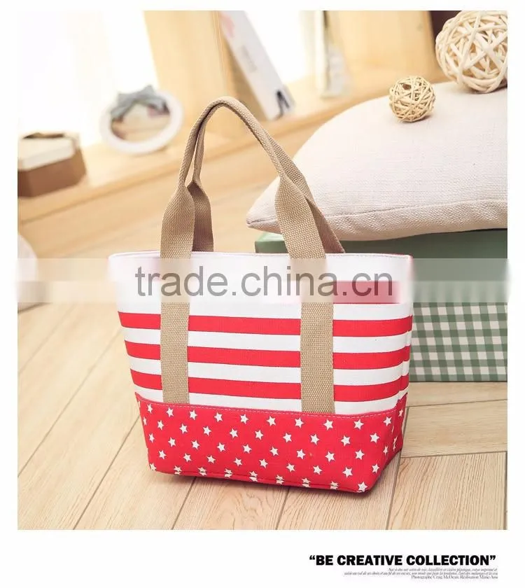 Cotton canvas beach tote bag