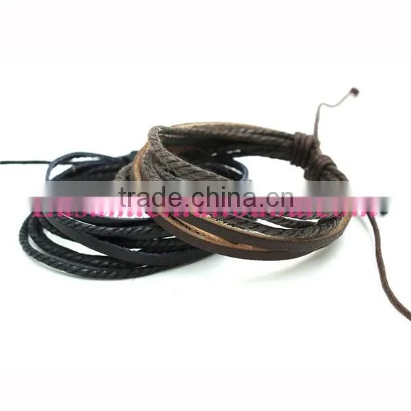 Wholesale new design Cotton cord Bracelet leather bracelet