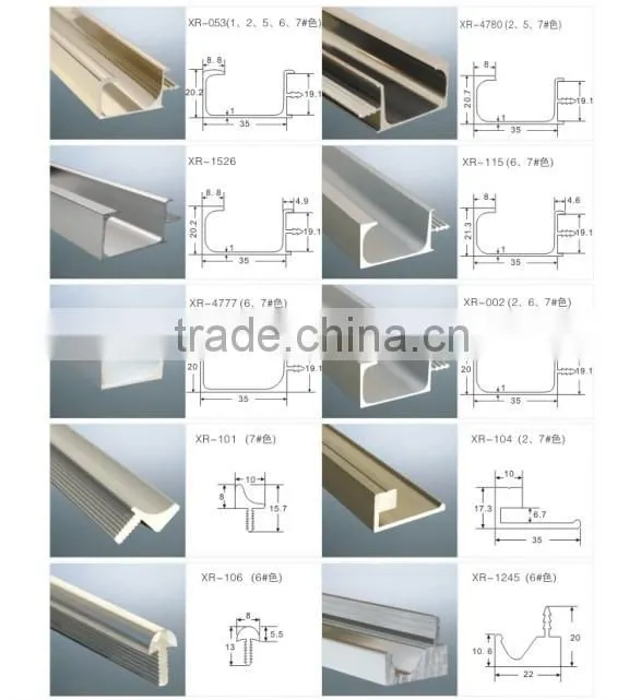 High quality g shape aluminum frame handle for kitchen cabinets