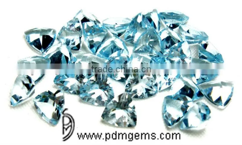 Sky Blue Topaz Semi Precious Gemstone Trillion Cut For Set From Manufacturer/Wholesaler