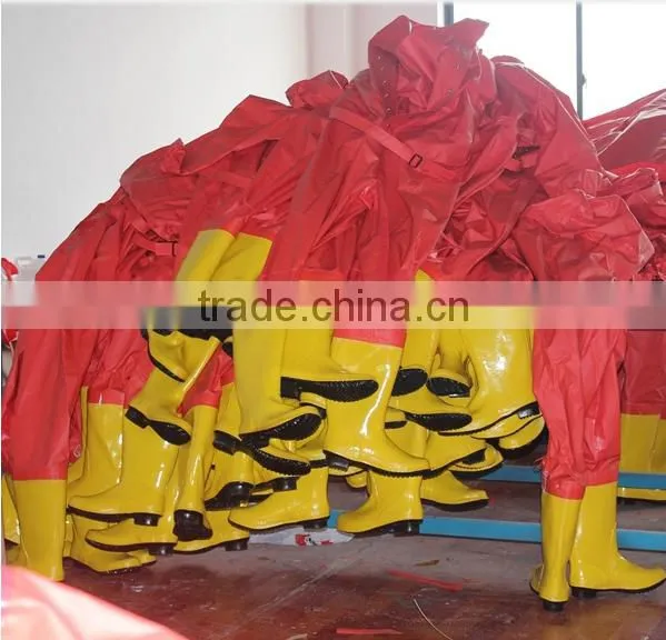 High quality red PVC chemical suit light-duty chemical suit