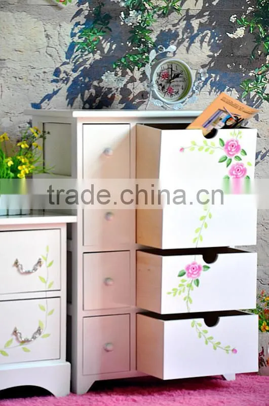 French style living room cabinet antique white solid wood sideboard popular design