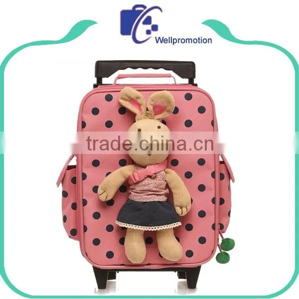 Kids trolley school backpacks with wheels for girls