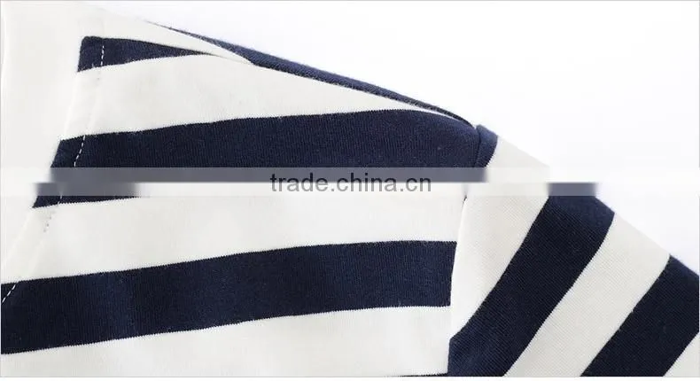 wholesale clothing high quality 100%cotton o neck stripes tshirts bulk with Chian clothes factory