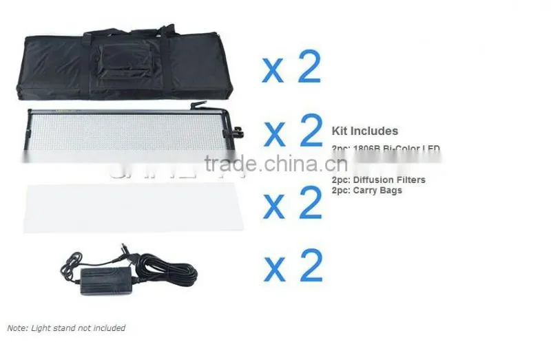 CAME-TV 1806B Bi-Color LED Studio Film Panel lights video lighting (2 Piece Set)