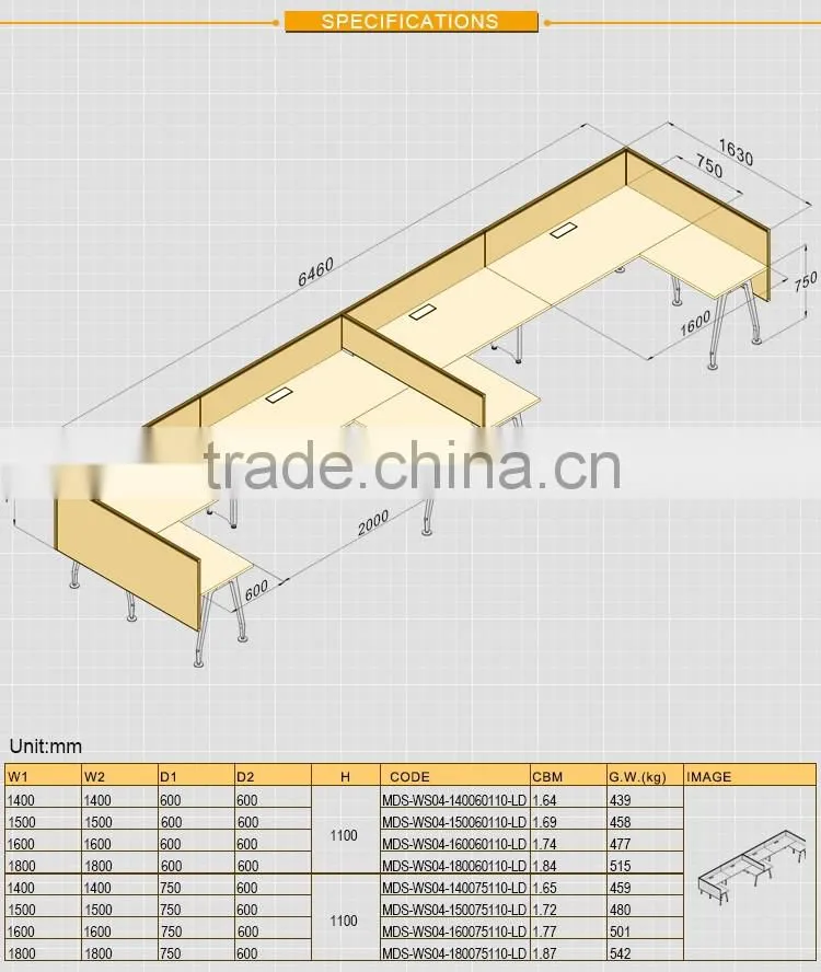 The simple and easy installation metal desk