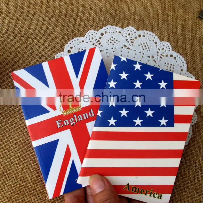 notebook with flag pattern,lined notebook