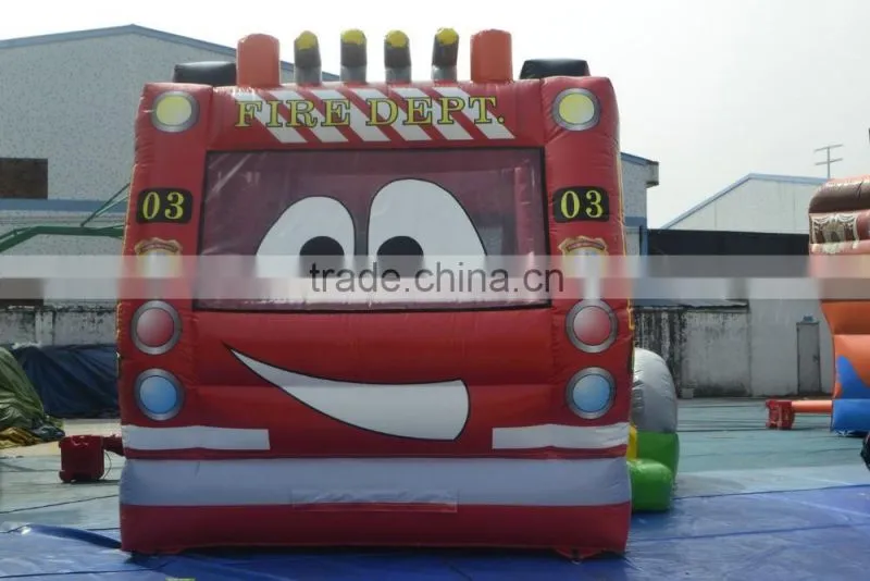 Hot selling popular and cutely car combo inflatable slide combo for kids