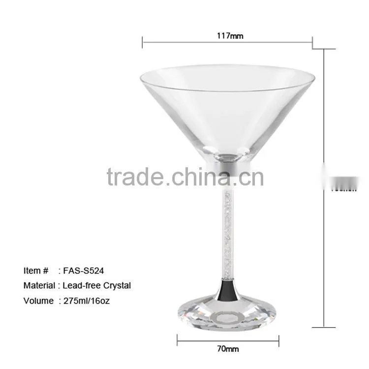 275 ml Lead-free Crystal Vodka Glass / Diamond Cocktail Glass / Martini Glass