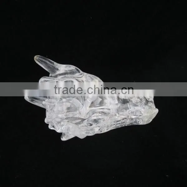 Natural Crystal Quartz Stone Dragon Skull for Sale