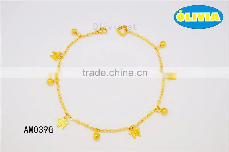 Olivia 2016 New Fashion Stainless Steel Jewerlry Simple Leaves design anklets for women