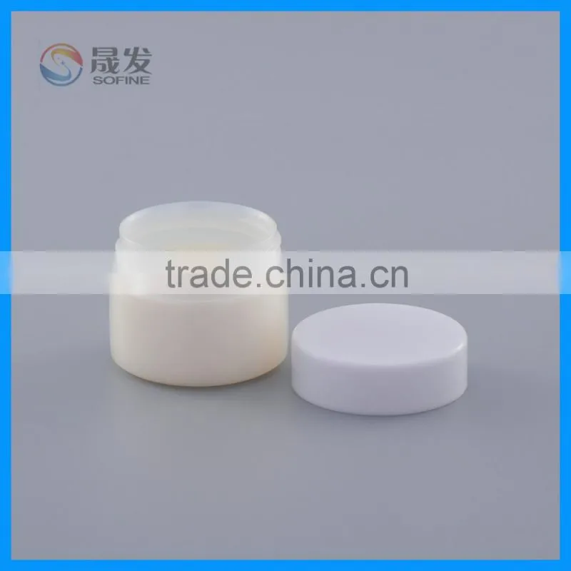 Empty small plastic jar for cream