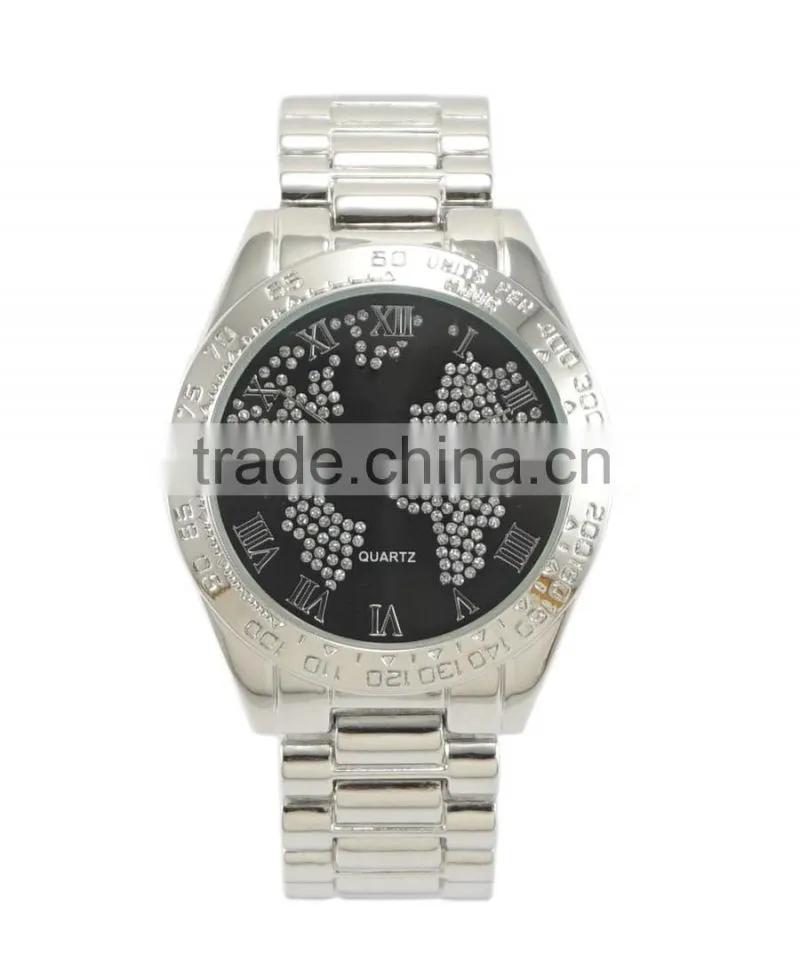 Hot selling fashion design colorful map dials good qiality alloy bracelet watches ladies women