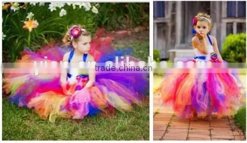 Hot Selling Rainbow Tutu Dress Candy Color Nice Collection Rainbow Tutu Dress