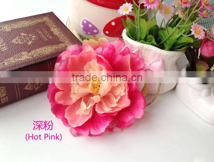 Silk Fabric Artificial Peony Flower Silk Flower Head