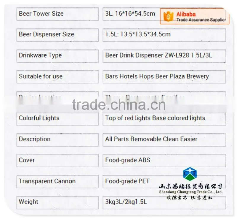 World Cup Type Drinking Appliances Bar Accessories Vodka Beer Drink Dispenser