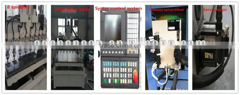 4 axis 3d 8 head cnc carving engraving cutting machine with rotary CC-MS2030K8