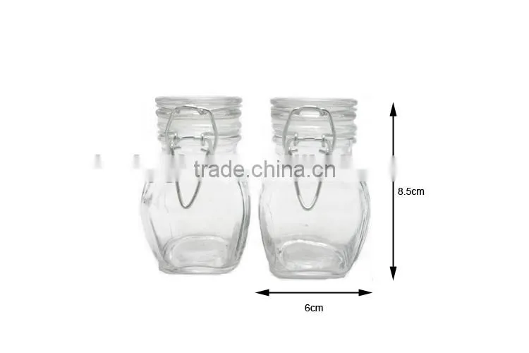 clear airtight glass canister with rubber sealed lid
