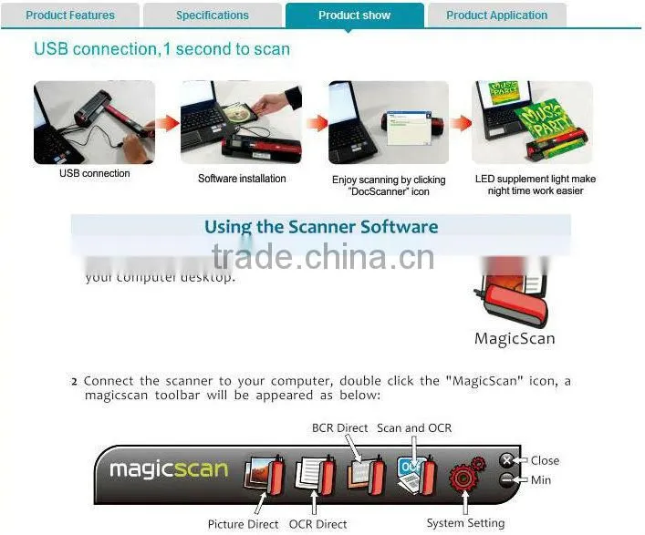 portable handy scan color scanner pen