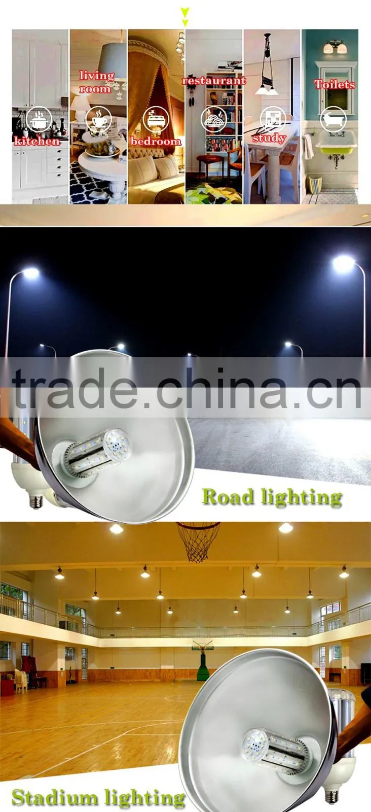 IP40 120lm/w pure white led corn light with CE UL ROHS