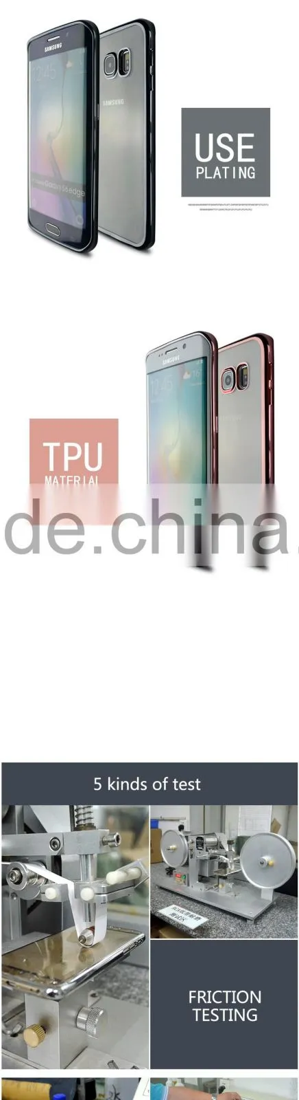 Low Price China Mobile Phone Durable Transparent Phone Case for Samsung S6 Edge Soft Cover Case Plating TPU