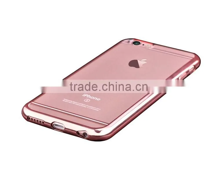 Mobile Phone Anti-scratch Electroplating Tpu Case for iPhone 6, 0.5mm Super Slim Crystal TPU Cover for iPhone 6s