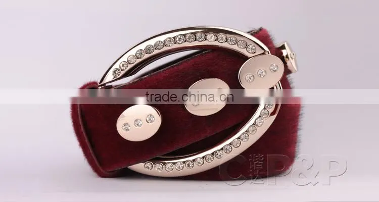 Horse leather belt with diamond,leather belt strap