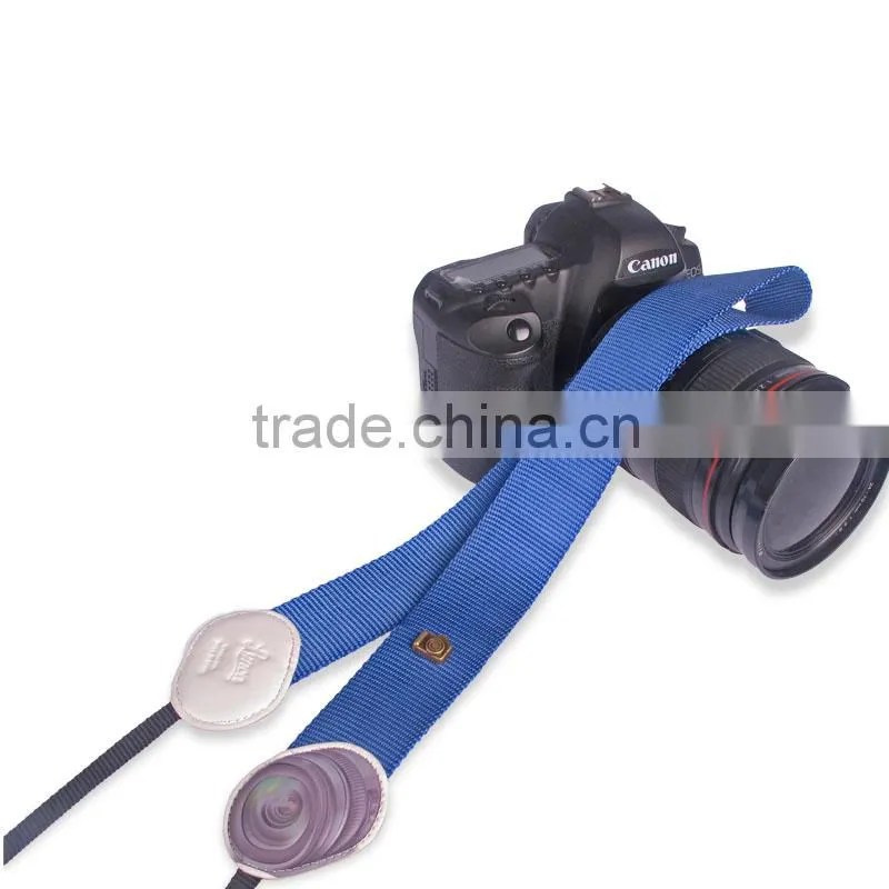 Factory supply LYNCA LM series cute colorful camera shoulder strap with lens blue pattern