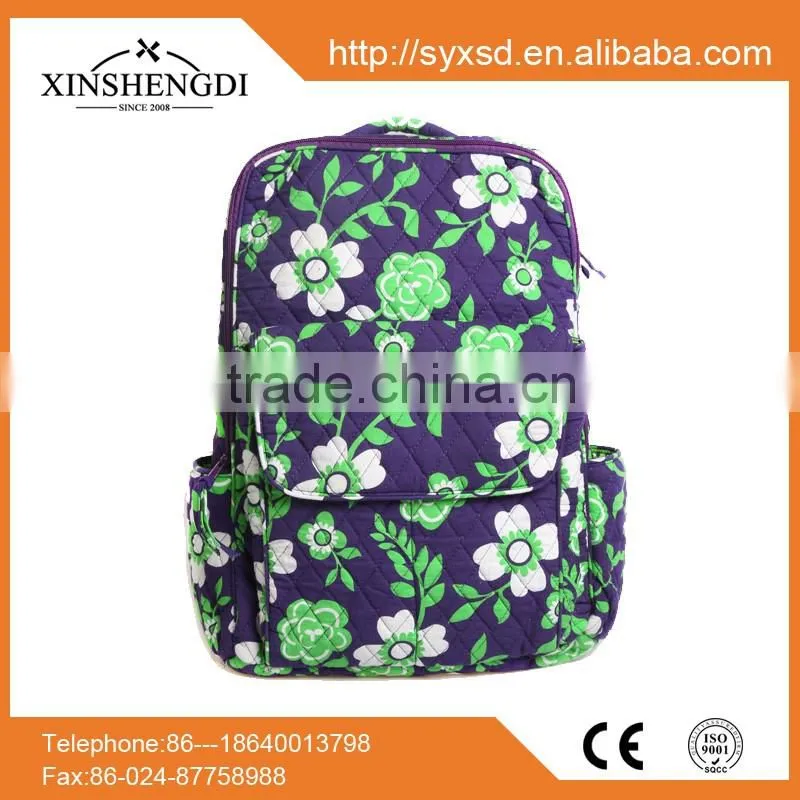 Wholesale cotton beautiful quilted fabric insulated backpack parts