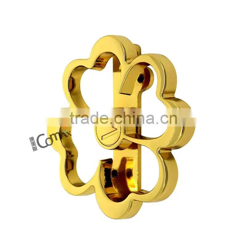 Gold flower shape fashion metal handbag lock