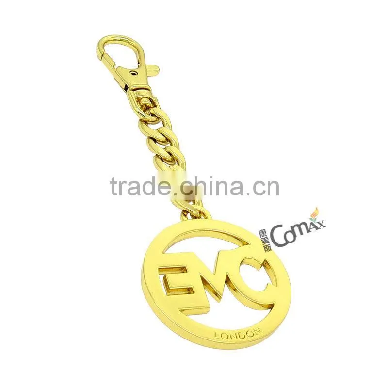 Popular Hollow custom metal handbag brand logo tag with chain and hook