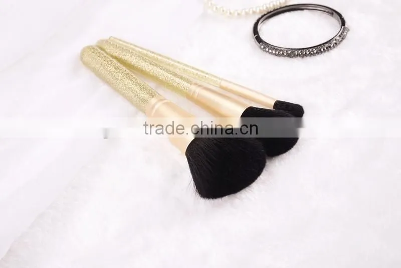 3pcs kabuki glitter makeup brush set,synthetic makeup brush set professional