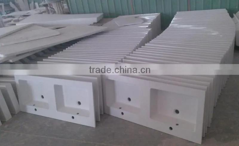 high quality white undermount man-made stone kitchen sink
