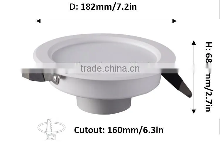 High power led hall ceiling light / White frame led downlight smd 5730 anti glare die-casting aluminum