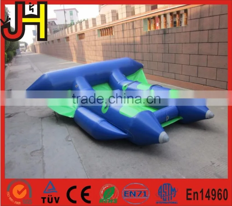 2 Tubes Flying Towables, Inflatable Flying Fish Banana Boat For Water Sports