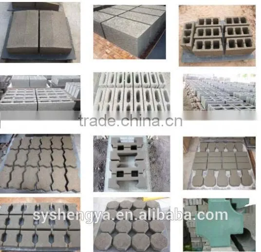 Shengya brand QTJ4-40B hydraform baking-free concrete clay block making machines China product