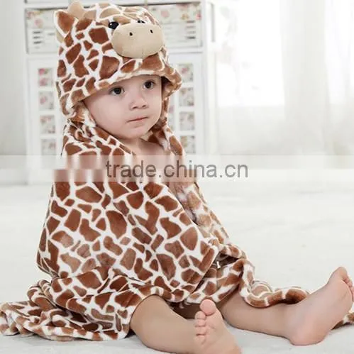 Animal leopar fretted printed bathrobe for kids