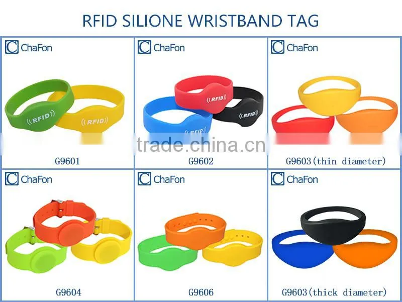 rfid 125khz wrist tag made by silicone with em4100 chip inside provide different color for option