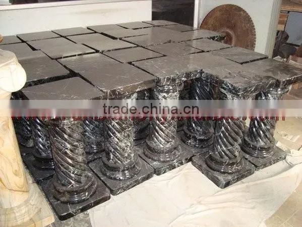 BLACK ZEBRA MARBLE PEDESTALS
