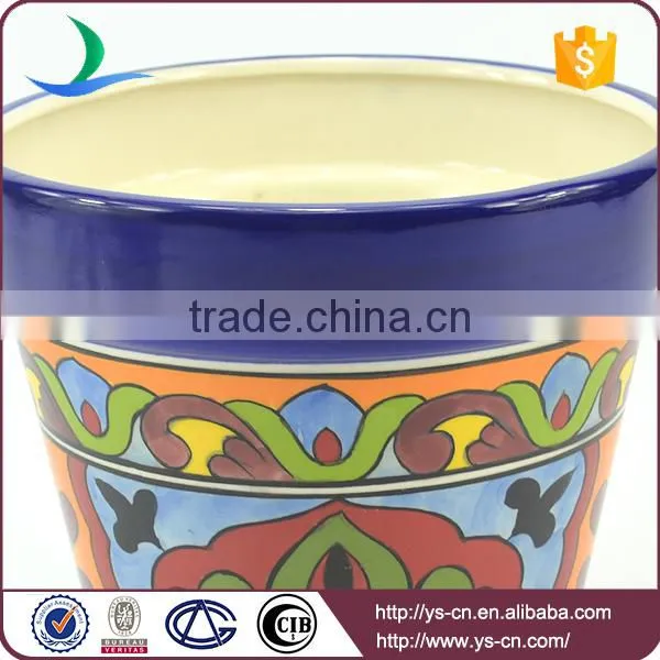 YSfp0007-01Colorful round shape ceramic plant pot for garden