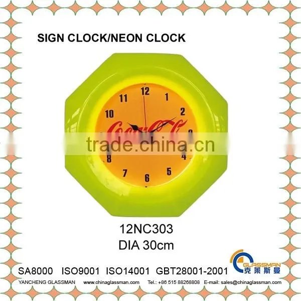 DIA 30cm customizable beautiful neon clock LED clock wall clock 12NC101