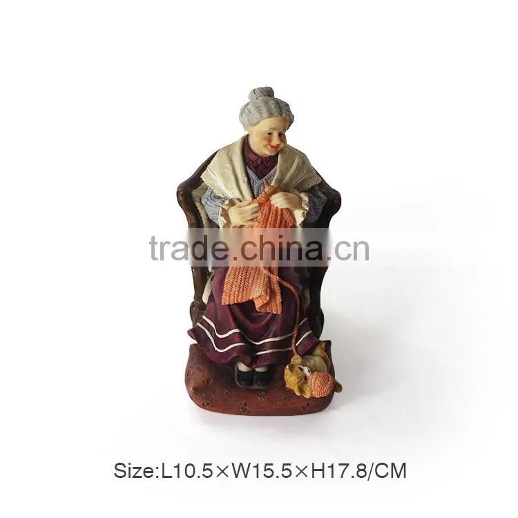 Europe regional feature artificial resin grandma figurine