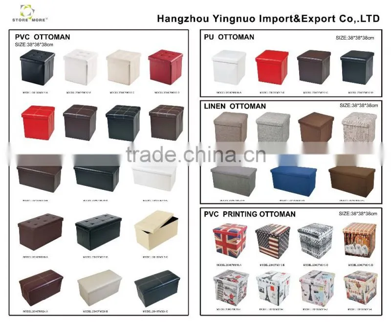 Hot Selling Multifunctional Linen Fabric Ottomans